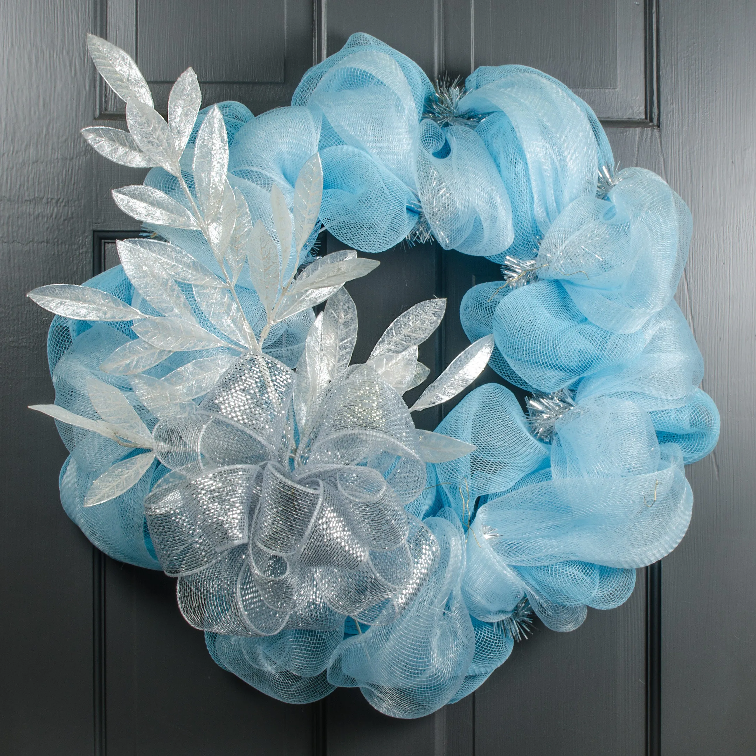 23" Metallic Bay Leaf Spray: Iridescent