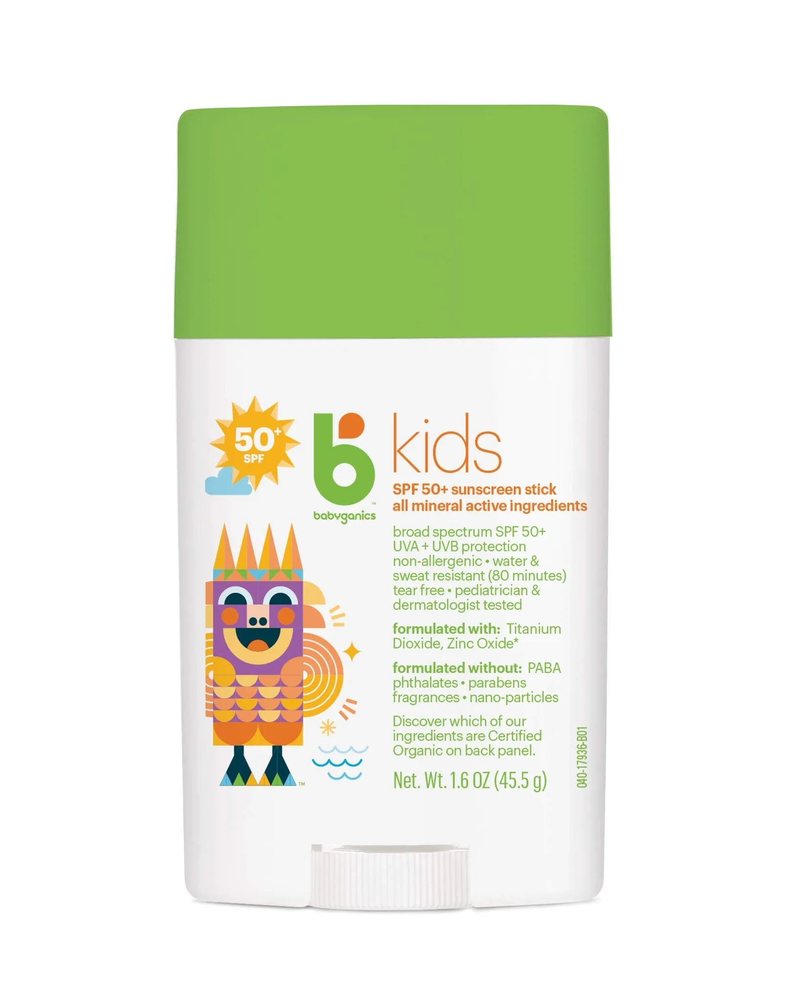 Babyganics SPF 50 Travel Size Kids Sunscreen Stick UVA UVB Protection | Water & Sweat Resistant |Non Allergenic, 2 Pack (1.6 Ounce) 2 Pack (1.6 Ounce)