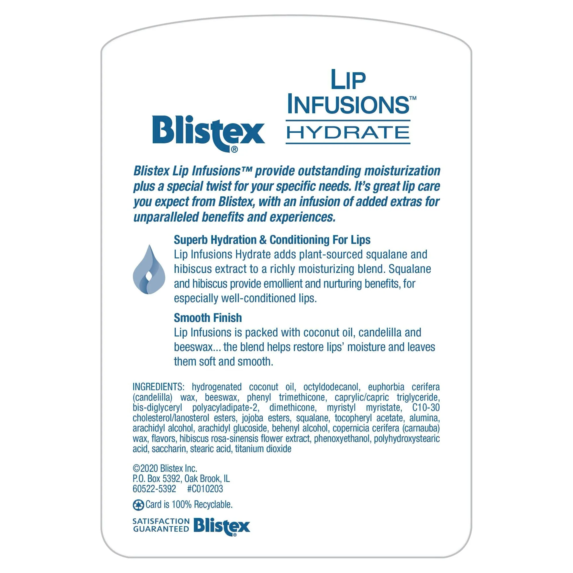 Blistex - Lip Infusions Hydrate Quenching Lip Moisturizer, 0.13 oz
