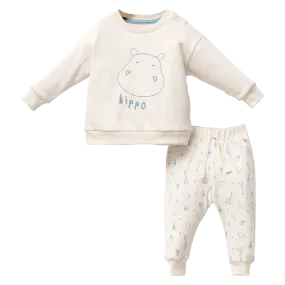Cream Hippo Graphic Outfit
