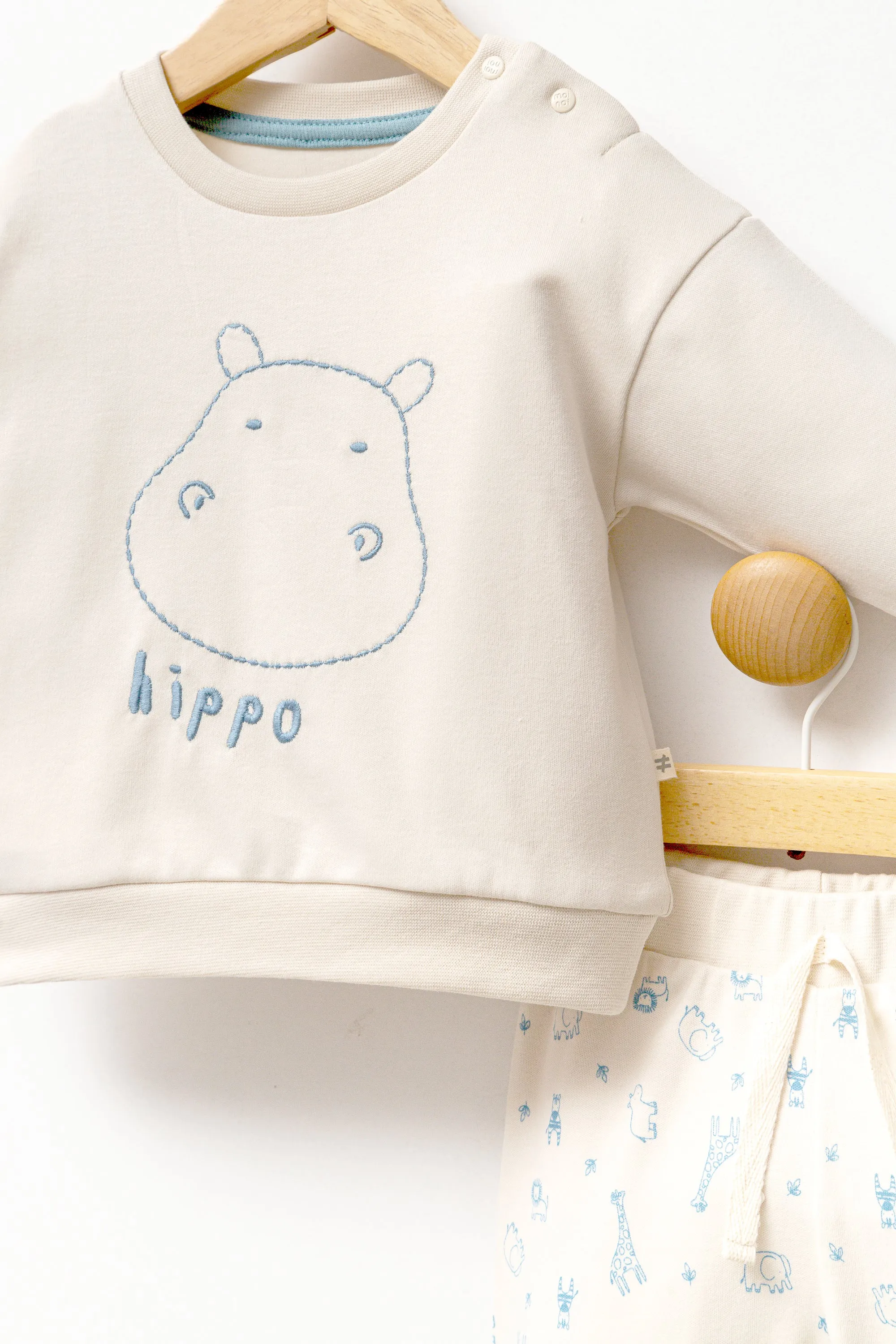 Cream Hippo Graphic Outfit