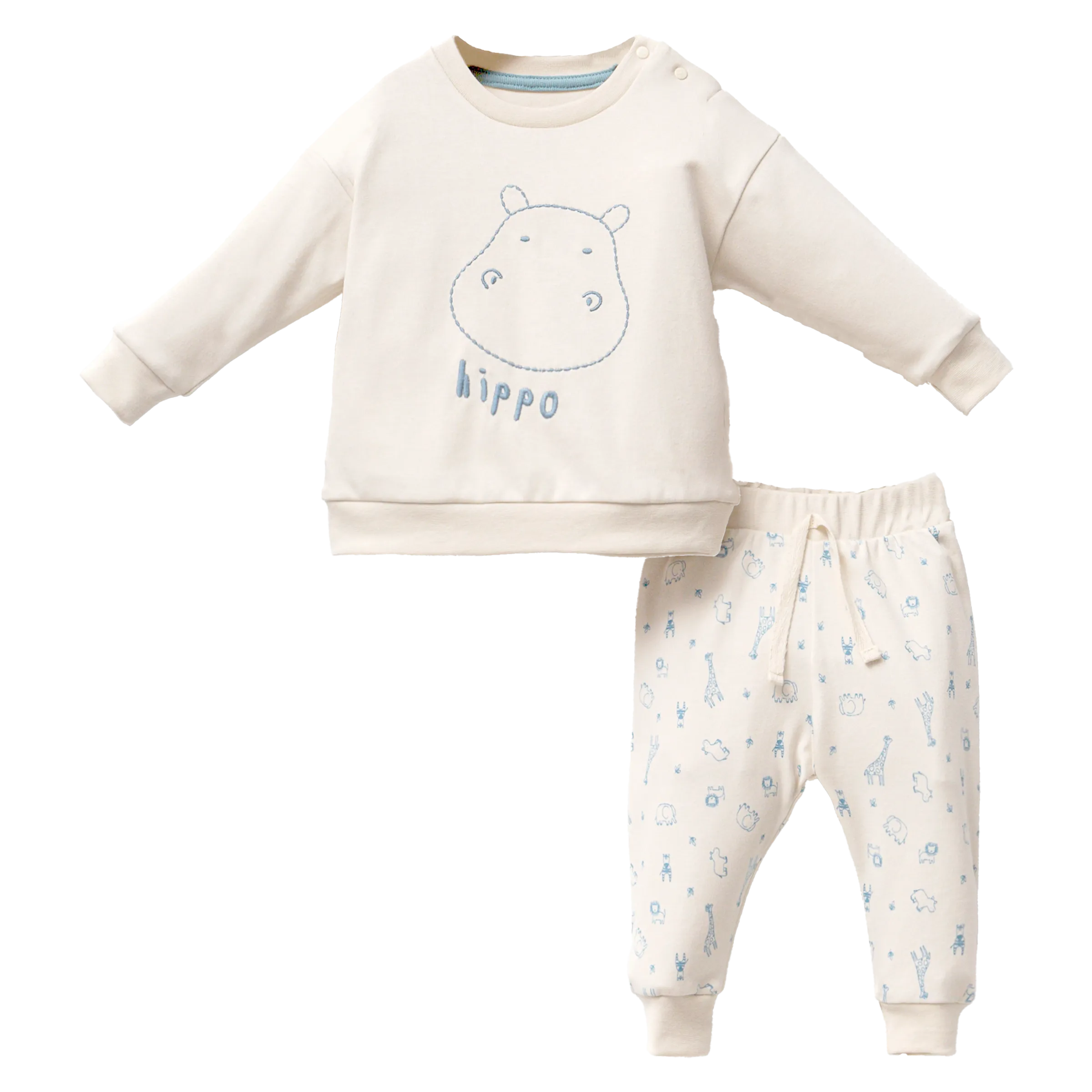 Cream Hippo Graphic Outfit