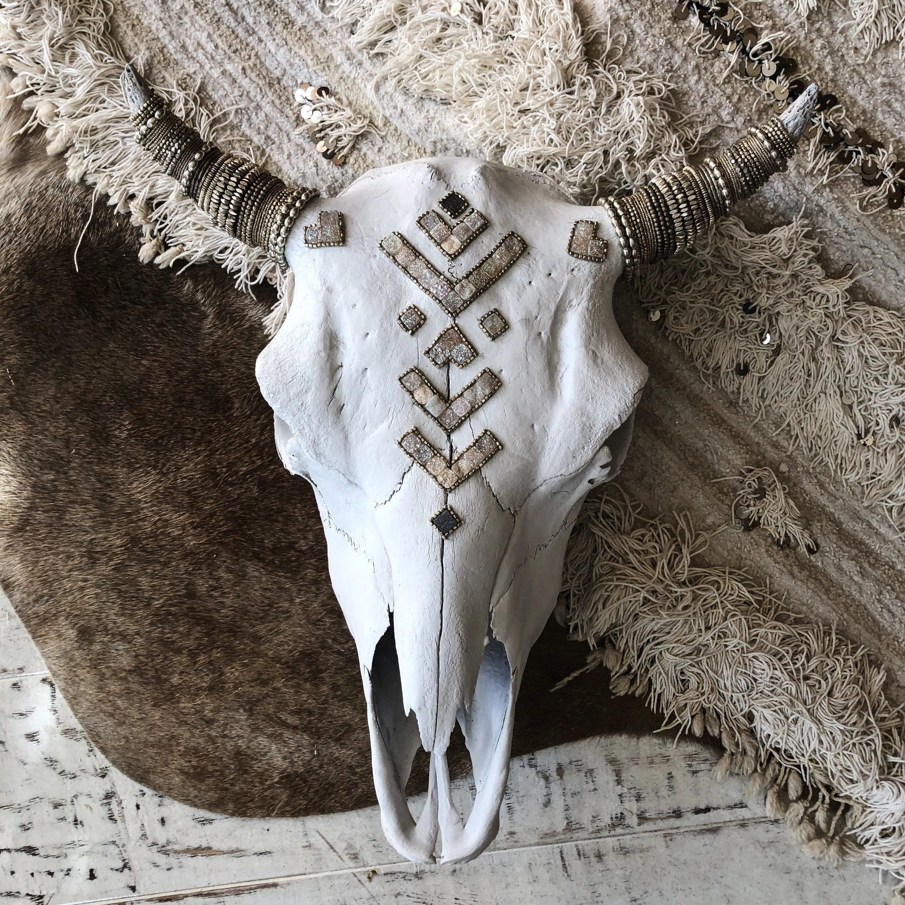 Druzy Tribes Buffalo Skull