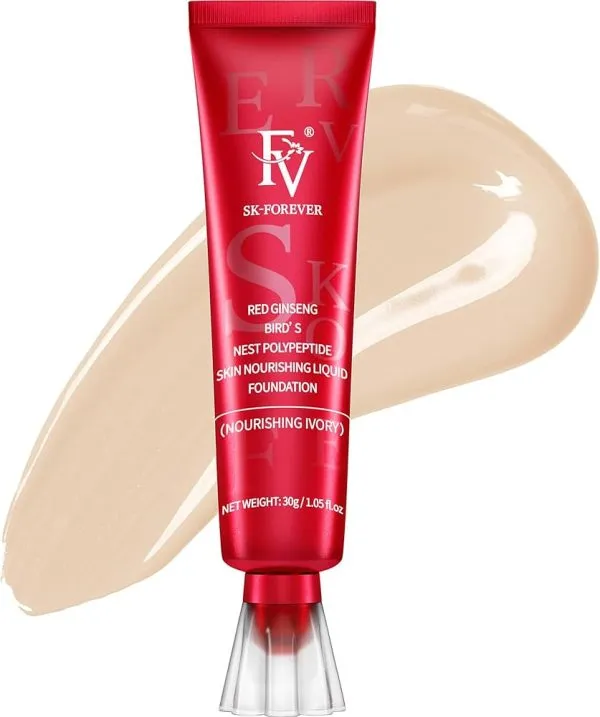Fv Foundation Waterproof With Medium Coverage, Oil-free & Long Lasting, Matte Orever Foundation For Oily/normal Skin, Forever Liquid Makeup Foundation For Face, Natural Beige 30g