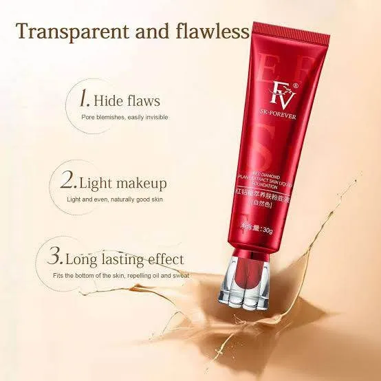 Fv Foundation Waterproof With Medium Coverage, Oil-free & Long Lasting, Matte Orever Foundation For Oily/normal Skin, Forever Liquid Makeup Foundation For Face, Natural Beige 30g
