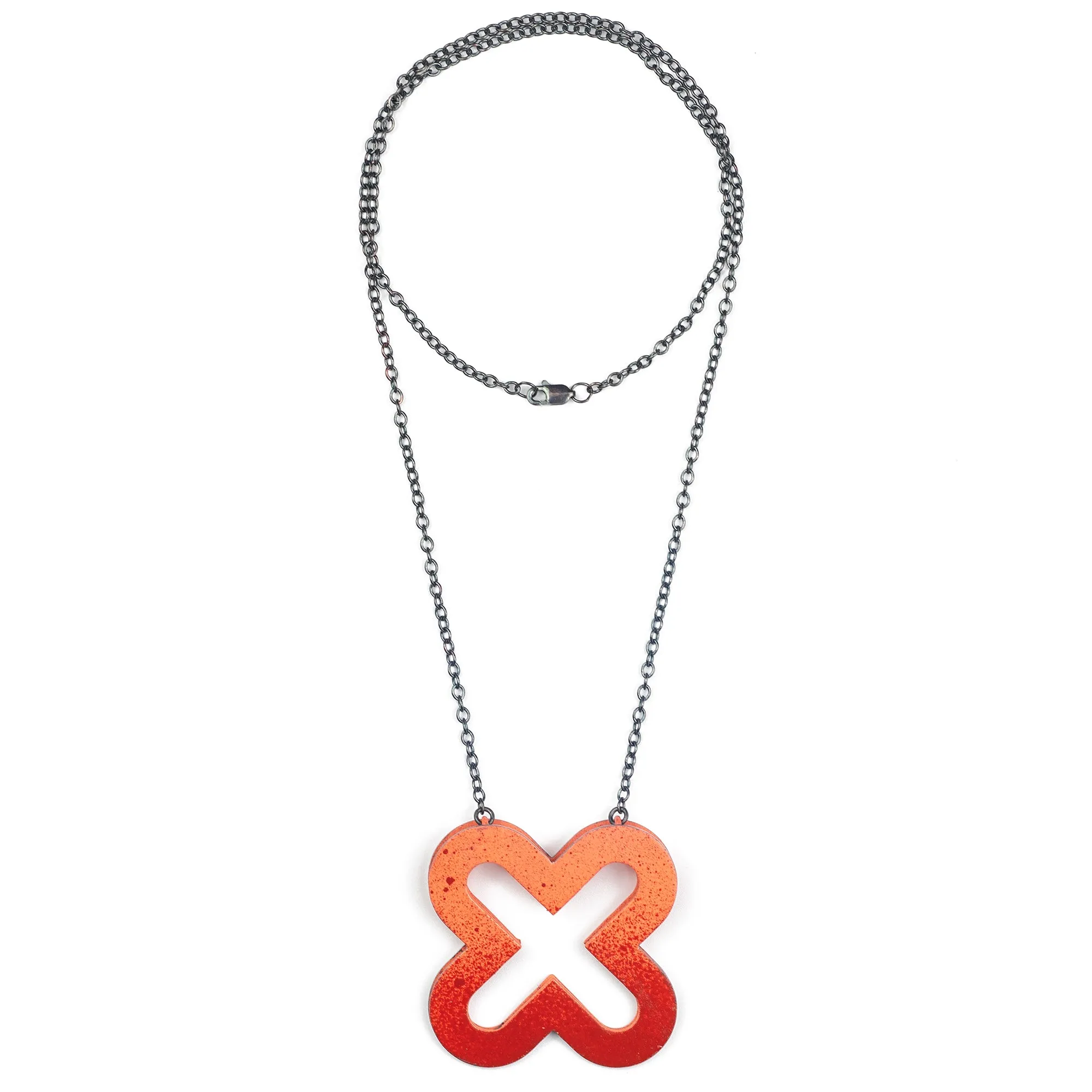 Red Small X Pendant