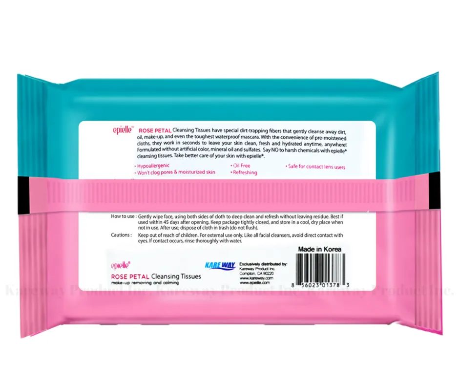 Rose Petal Makeup Removing Cleansing Wipes | 30ct