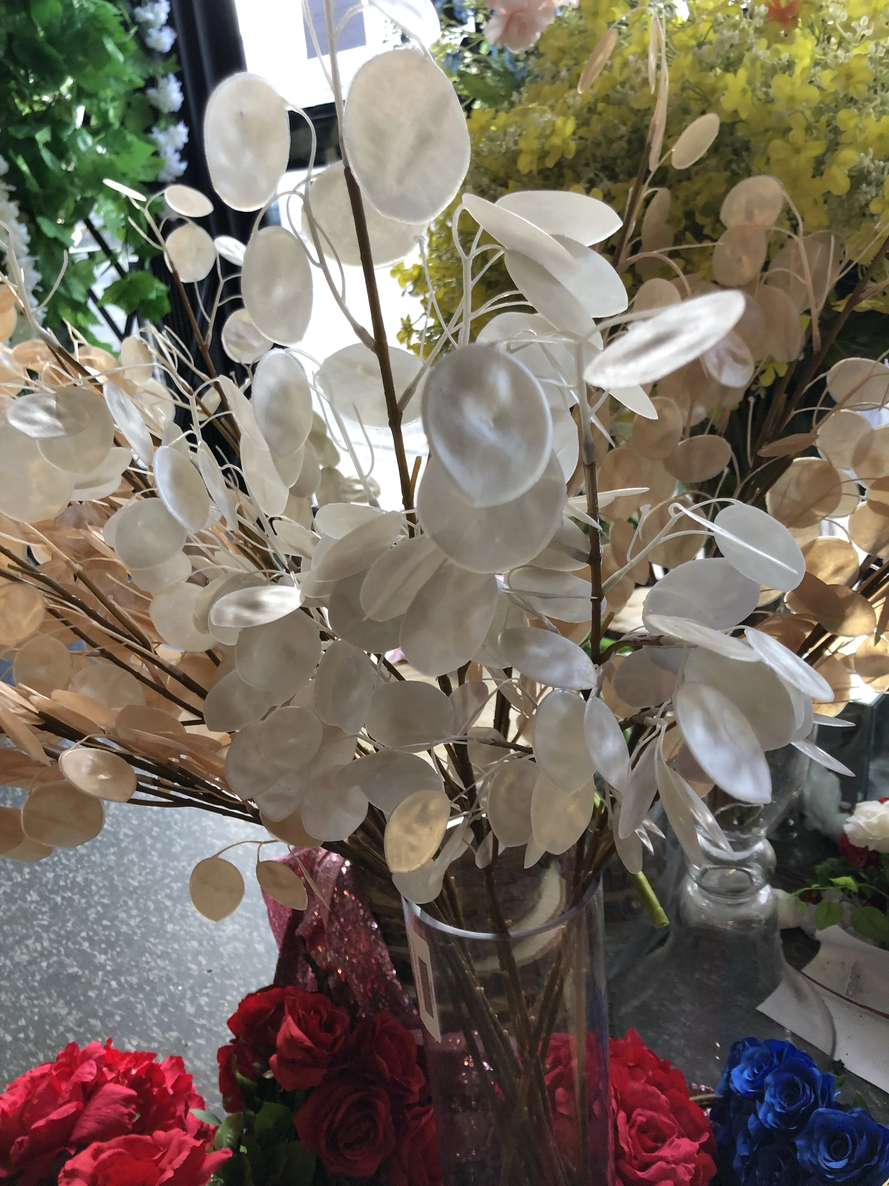 White Shell long stem for Wedding artificial flower